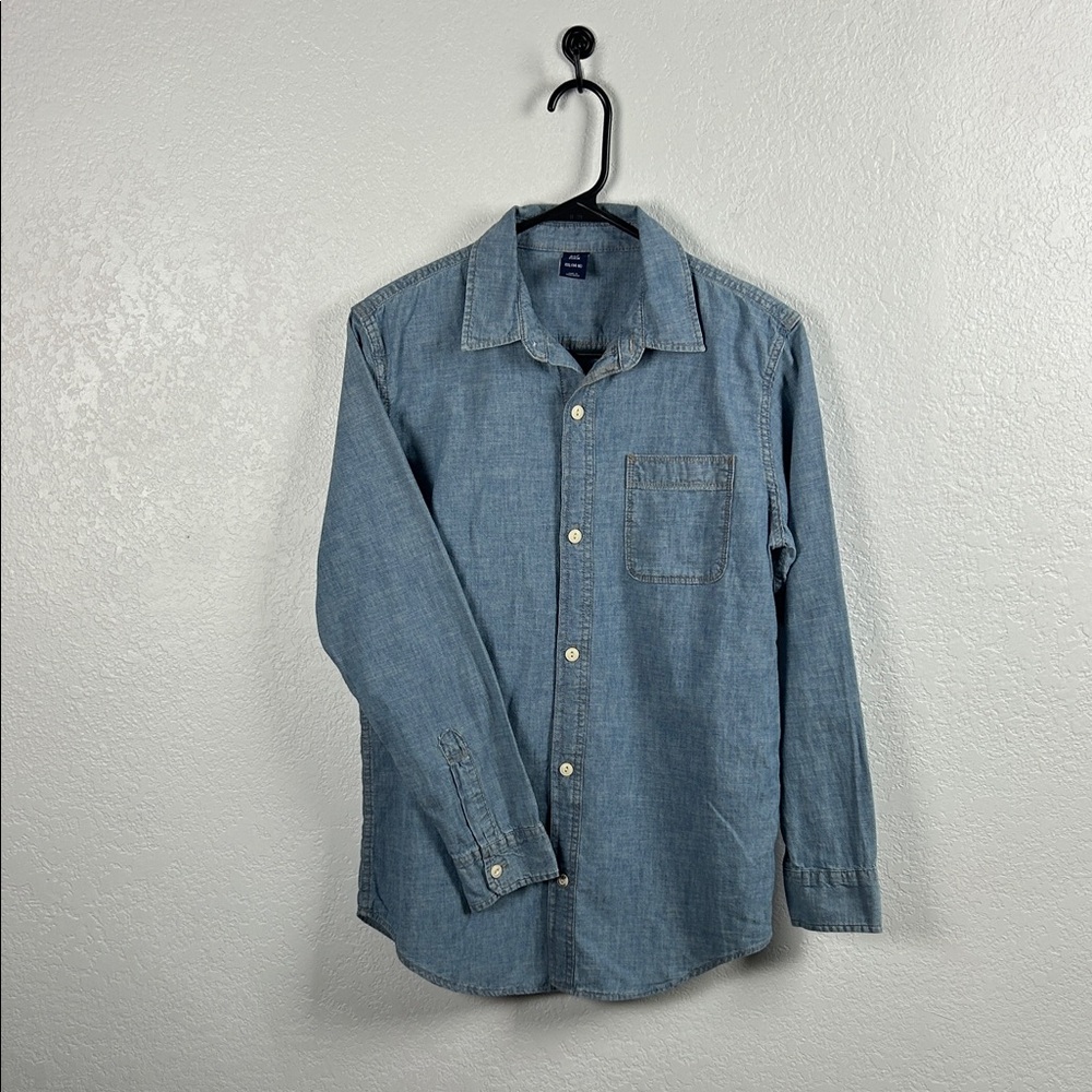 GAP Youth Boys Light Blue Casual Denim Button Down Shirt Sz XXL (14-16)